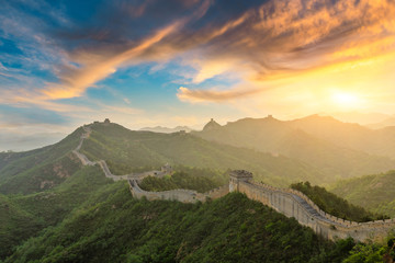 Fototapeta na wymiar The Great Wall of China at sunset