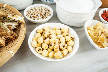 Chinese health soup ceramic stew and soup ingredients