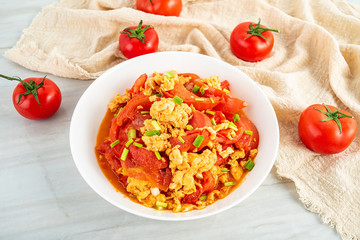 Chinese country dish tomato scrambled eggs