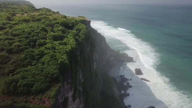 Aerial drone footage of the Karang Boma Cliff in Bali