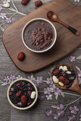 Delicious black rice porridge