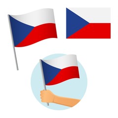 Czech Republic flag in hand