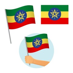 Ethiopia flag in hand