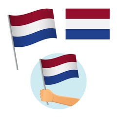 netherlands flag in hand