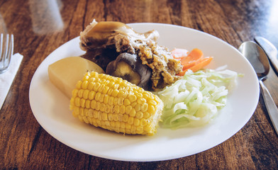 Close up of traditional Maori food (they called 'Kai'), usually cooked under the ground in ovens...