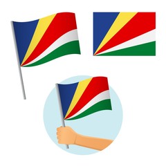 Seychelles flag in hand