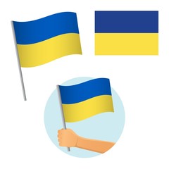 Ukraine flag in hand