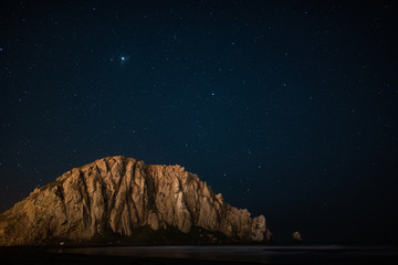 Morro Rock at night