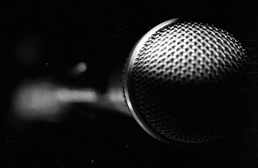 microphone on black background