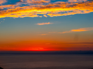 Fototapeta premium 【静岡県伊豆半島】西天城高原から見る夕日【秋】
