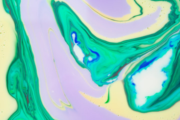 Beautiful abstract painting is a painting technique Ebru .Turkish Ebru style on the water with acrylic paints wring wave.Stylish combination of luxury.Contemporary art marble liquid texture  