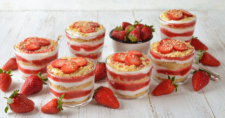 Strawberry cheesecake in a glass