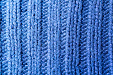 青いリブ編みニットのテクスチャ　パターン