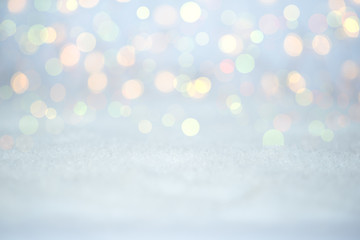 Christmas light background. Holiday glowing backdrop. Defocused Background With Blinking stars....