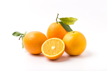 Fresh and delicious oranges and orange juice