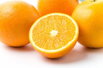 Fresh and delicious oranges and orange juice