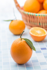 Fresh and delicious oranges and orange juice