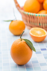 Fresh and delicious oranges and orange juice