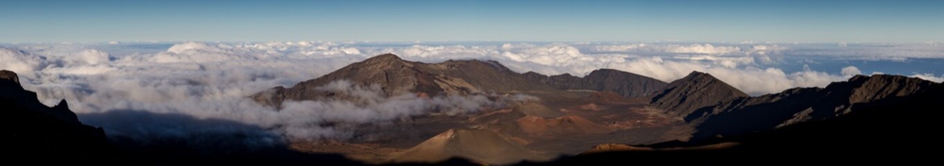 Summit Crater Panorama Maui Haleakala Volcano National Park Wide