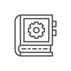 Engineering instruction book line icon.