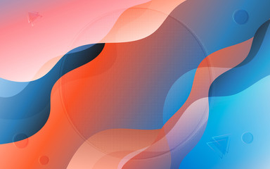 Colorful Wave and circle polka dot abstract background vector