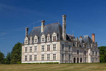 Fototapeta na wymiar BEAUREGARD / FRANCE - JULY 2015: View to the royal castle Chateau de Beauregard, Loire Valley, France