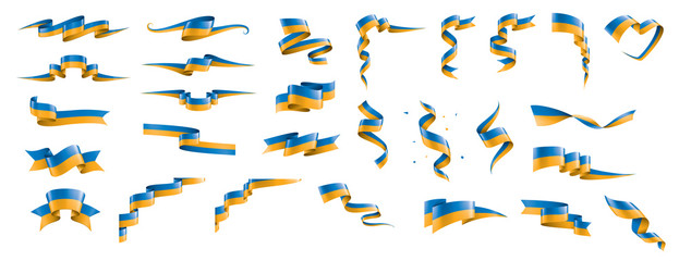 Fototapeta na wymiar Ukraine flag, vector illustration on a white background