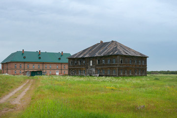 Fototapeta na wymiar An old dairy farm building. Sergievsky skete. Muksalma Island. Solovetsky archipelago, White Sea Coast, Russia