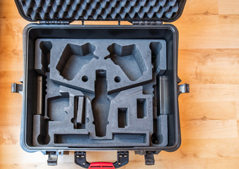 Generic hardcase with foam inlay for technical equipement like cameras and drones