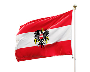 Fototapeta na wymiar Austrian flag isolated on white background. Clipping path included.