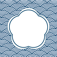 Chinese Porcelain Style Background, Template, The Sea Wave Pattern