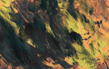 Abstract background, hand-painted texture, acrylic painting, splashes, drops of paint, paint smears. Design for backgrounds, wallpapers, covers and packaging