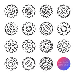 gear outline icons