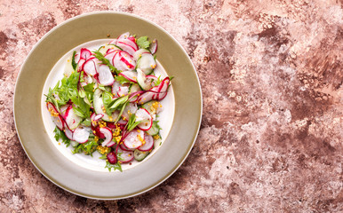 Spring salad with radishes