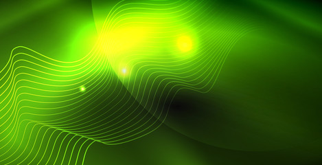 Glossy shiny glowing neon waves