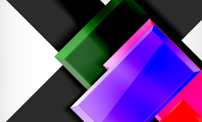 Bright colorful square shape blocks geometrical background