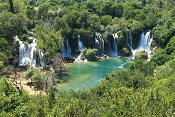 Obraz premium Kravice waterfalls and Trebizat river in Bosnia and Herzegovina