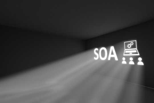 SOA rays volume light concept 3d illustration