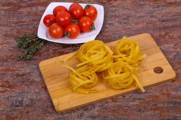 Raw pasta fettuccini
