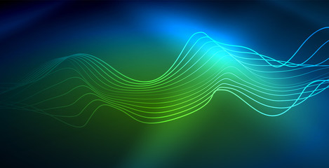 Neon wave background