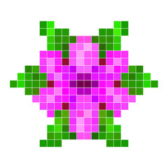 Violet pixel flower