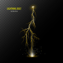 Yellow vertical thunder bolt