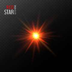 Shining bright abstract red star