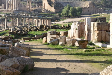 Fototapeta na wymiar Jerash Archaeological Park Long View toward Temple of Zeus, Jordan 3