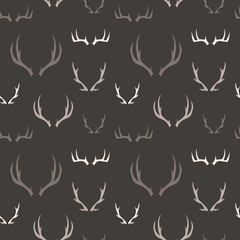 A seamless pattern of illustrated deer antlers