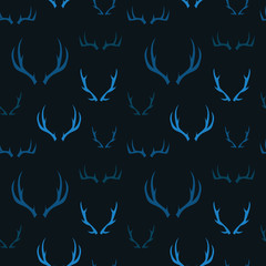 A seamless pattern of illustrated deer antlers