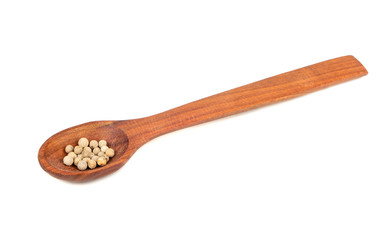 White pepper peas in spoon