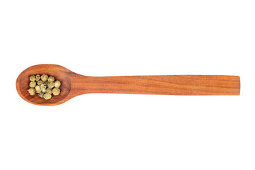 Green pepper peas in spoon