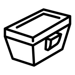 Square lunch box icon. Outline square lunch box vector icon for web design isolated on white background