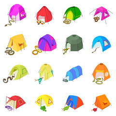 Snake attack icons set. Isometric set of 16 snake attack vector icons for web isolated on white background